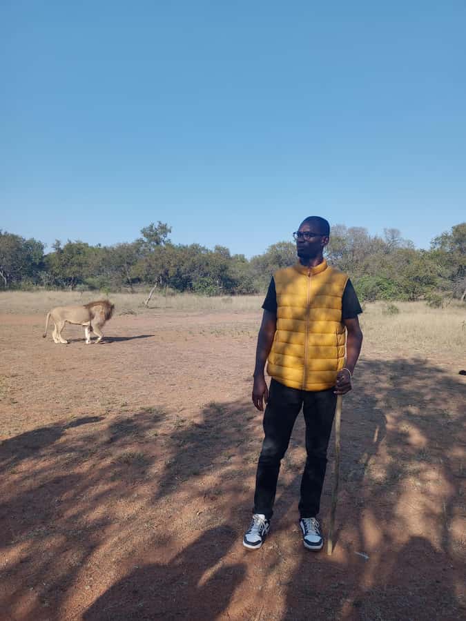 Johannesburg: Guided Walk with Lions in the African Bush - The Lion bush deck and dam stop: where your eyes adjust first