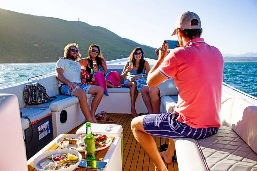 Knysna: Sunset Lagoon Cruise - Getting on board at the jetty, not across town