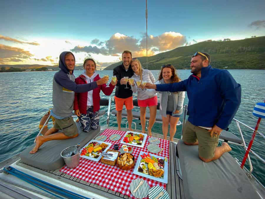 Knysna Sunset Sailing Cruise with Light Dinner and Wine - Sunset Snack Spread and Cap Classique: How the Food Fits the Sailing Pace
