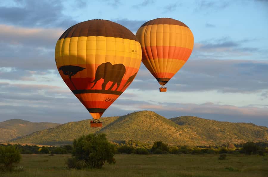 Pilanesberg National Park/Sun City Hot Air Balloon Safari - Getting to Pilanesberg in an open safari vehicle before you lift off