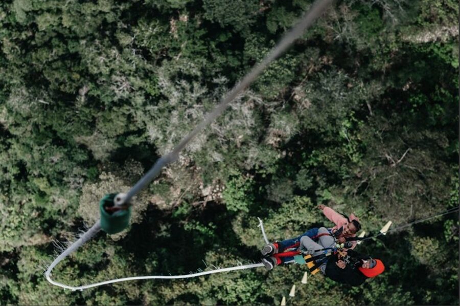 Plettenberg Bay: Bungee Jumping with Zipline and Sky Walk - The zipline to the arch: your first taste of the “air time” feeling
