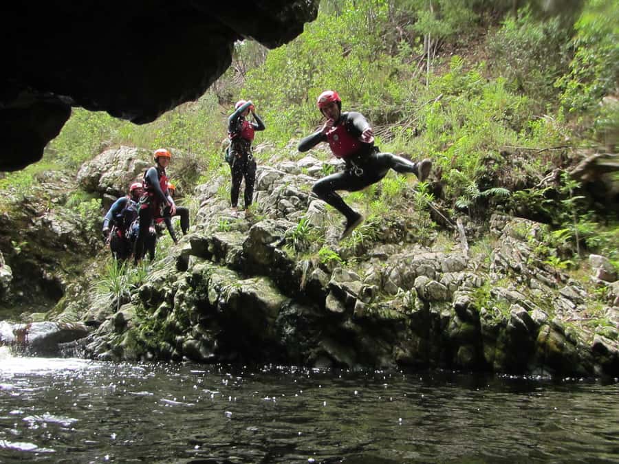 Plettenberg Bay: Canyoning Trip - The Rush waterfall abseil and the seasonally controlled zip-line